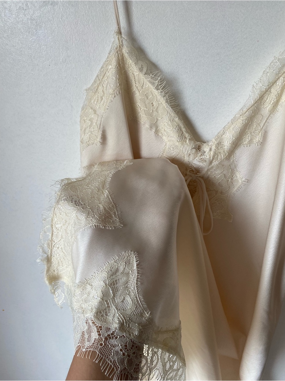 Zara Cream Satin Slip Dress - Picture 9 of 11